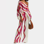 Women's Two-Piece Set with Off-Shoulder Top and Wide Leg Pants 1