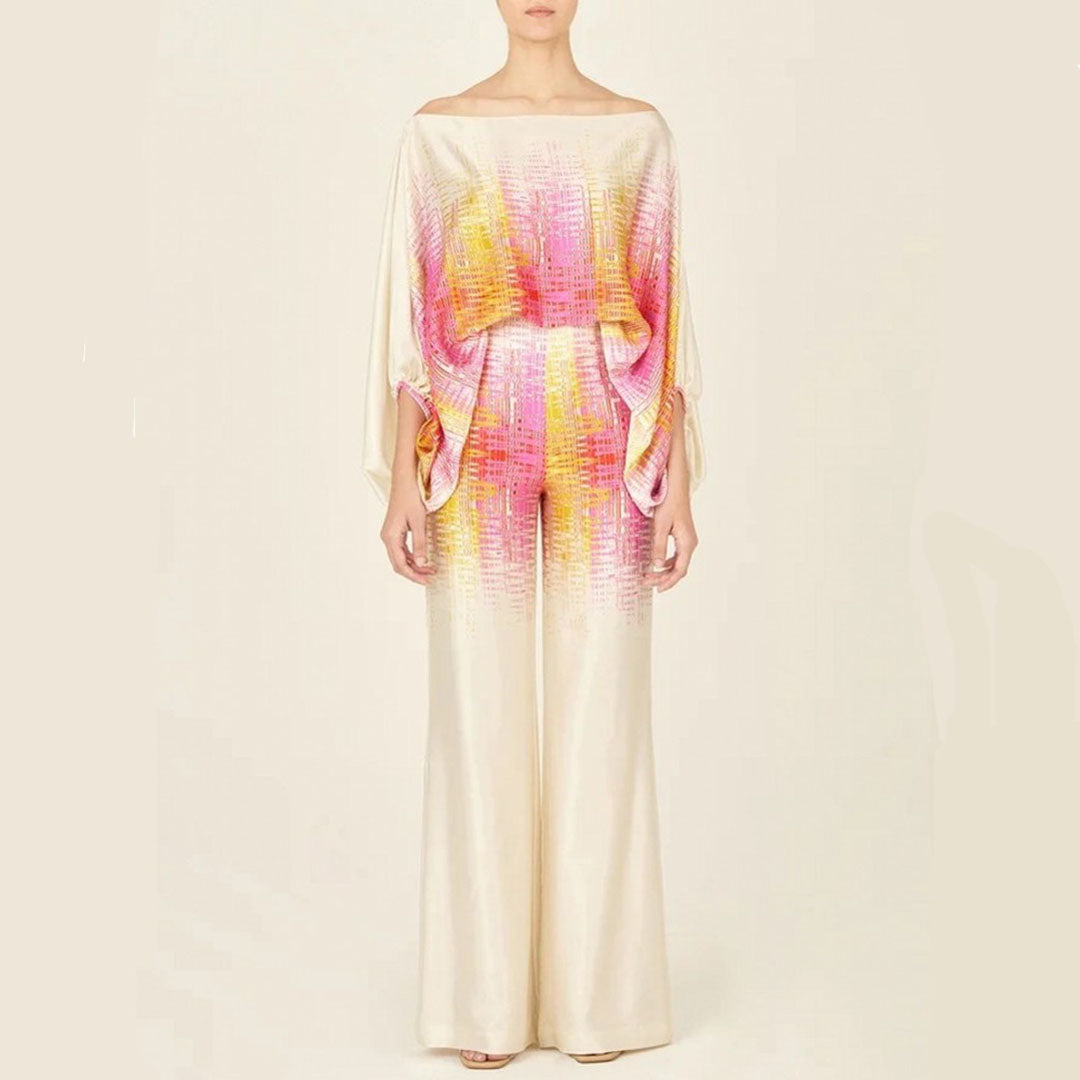 Women's Two-Piece Set with Off-Shoulder Top and Wide Leg Pants 8