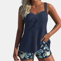 Women's Two Piece Tankini Set with Coordinating Beach Shorts 1