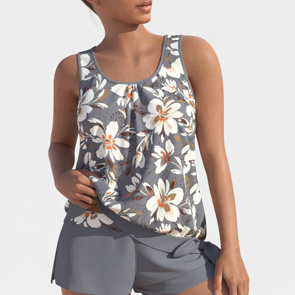 Women's Two-Piece Tankini Swimsuit with Stiffened Cups and Adjustable Straps 2