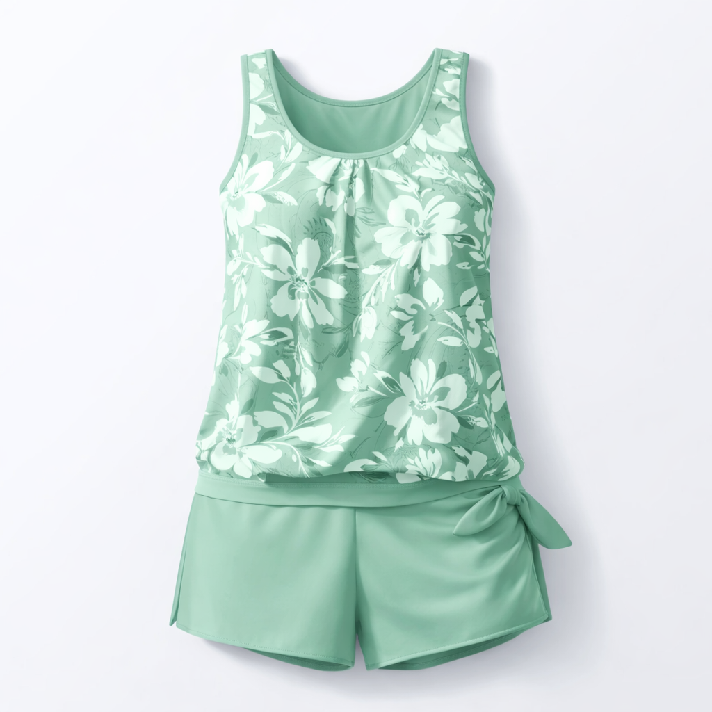Women's Two-Piece Tankini Swimsuit with Stiffened Cups and Adjustable Straps 5
