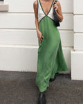 Women's V-Neck Colourblock Midi Dress 1