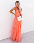 Women's V-Neck Maxi Dress with Cross-Back Straps 1