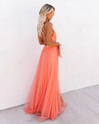 Women's V-Neck Maxi Dress with Cross-Back Straps 2
