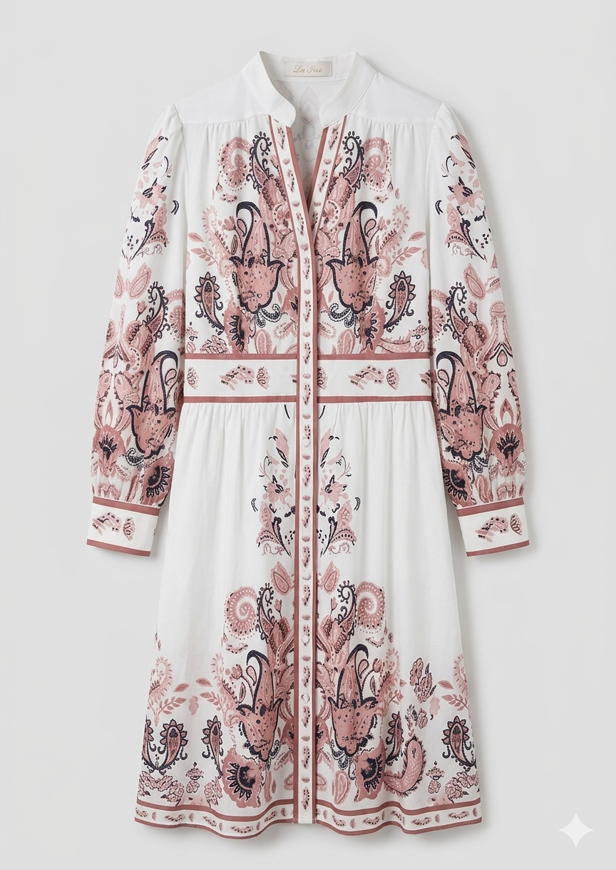 Women's V-Neck Maxi Dress with Long Sleeves and Floral Print 4