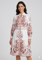 Women's V-Neck Maxi Dress with Long Sleeves and Floral Print 5