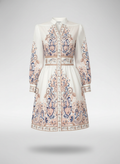Women's V-Neck Maxi Dress with Long Sleeves and Floral Print 1