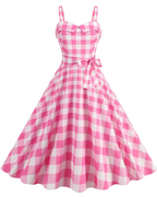 Women's V-Neck Midi Dress with Polka Dot Print and High Waist 7