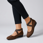 Women's Wedge Flats with Cross-Strap Closure and Cushioned Insole 2
