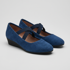 Women's Wedge Flats with Cross-Strap Closure and Cushioned Insole 5