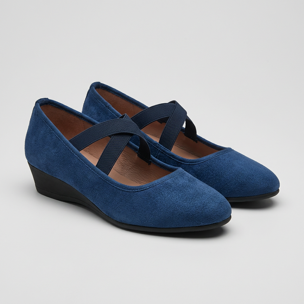 Women's Wedge Flats with Cross-Strap Closure and Cushioned Insole 5