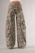 Women's Wide Leg Camouflage Cargo Pants with Multiple Pockets 8