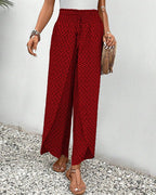 Women's Wide Leg Printed Pants with Elastic Waistband 6