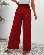 Women's Wide Leg Printed Pants with Elastic Waistband 8