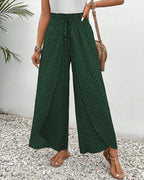 Women's Wide Leg Printed Pants with Elastic Waistband 9