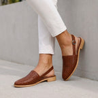 Women's Woven Slingback Flats with Adjustable Ankle Strap and Pointed Toe 1