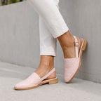 Women's Woven Slingback Flats with Adjustable Ankle Strap and Pointed Toe 4