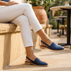 Women's Woven Slingback Flats with Adjustable Ankle Strap and Pointed Toe 9