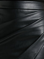 Women's Wrapped Midi Skirt with Front Slit and Draped Side Detail 6
