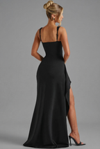 Women’s Bodycon Slip Maxi Dress with Open Back and Side Slit 1