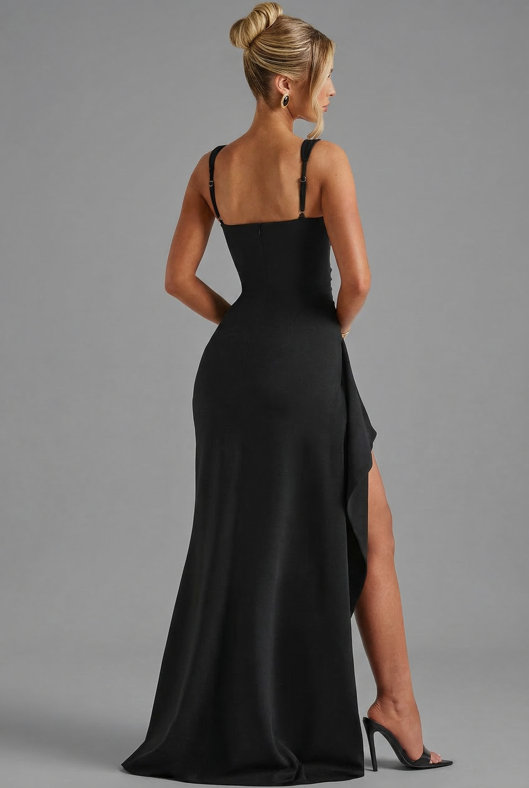 Women’s Bodycon Slip Maxi Dress with Open Back and Side Slit 1