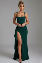Women’s Bodycon Slip Maxi Dress with Open Back and Side Slit 6
