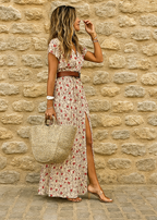 Women’s Boho Maxi Dress with Flowing Silhouette and Pull-On Closure 0