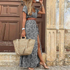 Women’s Boho Maxi Dress with Flowing Silhouette and Pull-On Closure 2