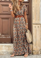 Women’s Boho Maxi Dress with Flowing Silhouette and Pull-On Closure 4