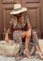 Women’s Boho Maxi Dress with Flowing Silhouette and Pull-On Closure 6