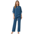 Women’s Chiffon Two-Piece Trouser Set with Asymmetric Top 0
