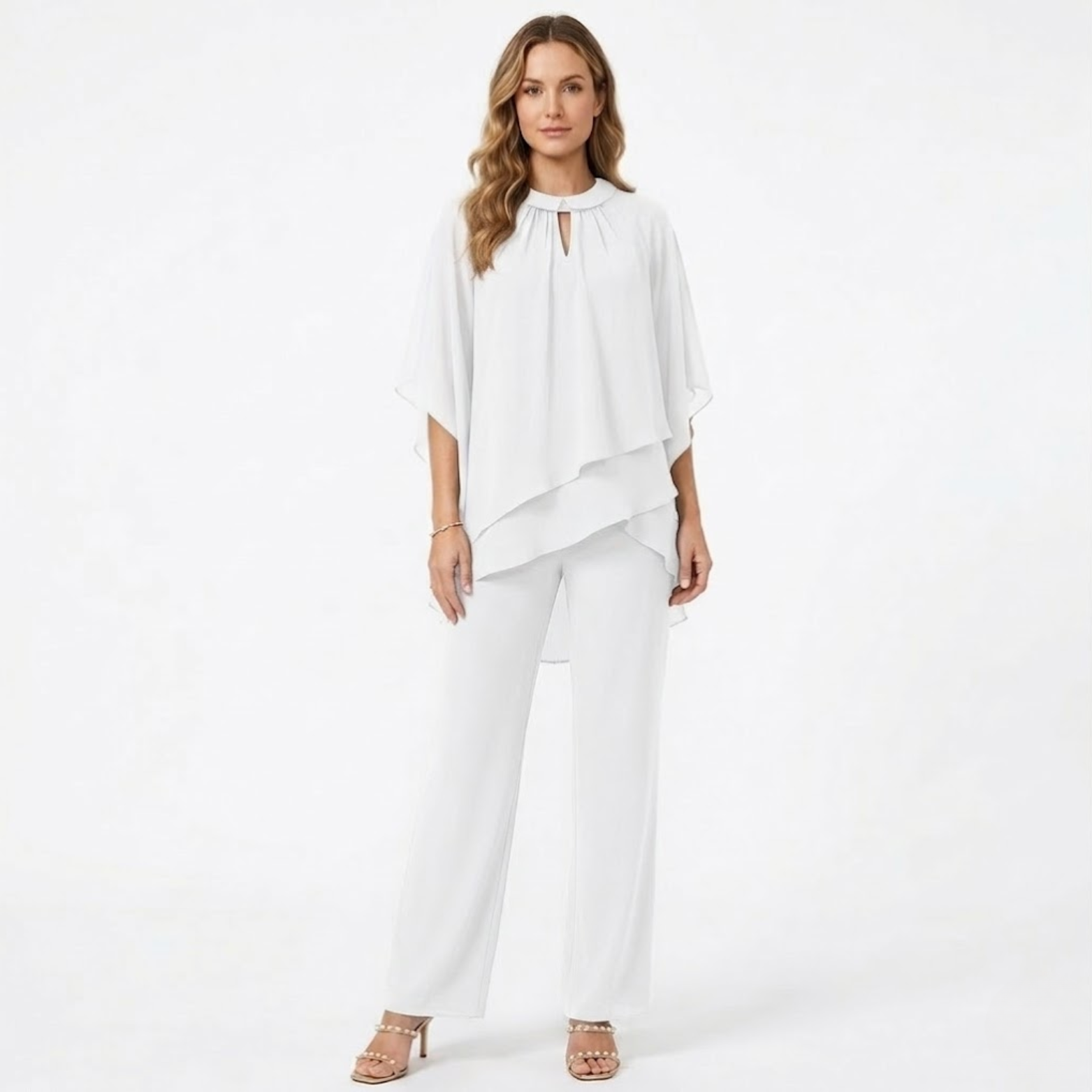 Women’s Chiffon Two-Piece Trouser Set with Asymmetric Top 5