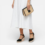 Women’s Closed Toe Wedge Sandals with Ankle Strap and Espadrille Finish 4