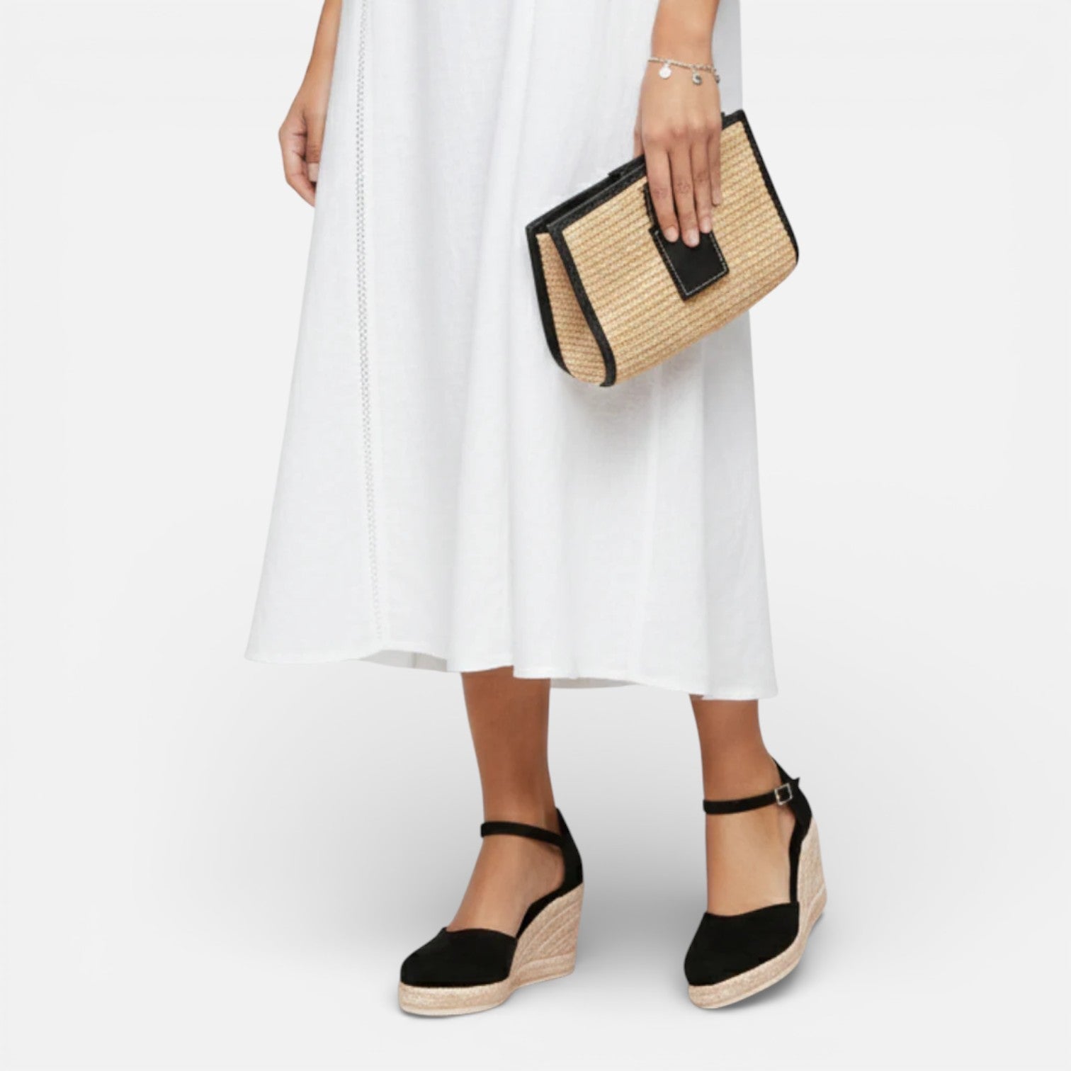 Women’s Closed Toe Wedge Sandals with Ankle Strap and Espadrille Finish 4