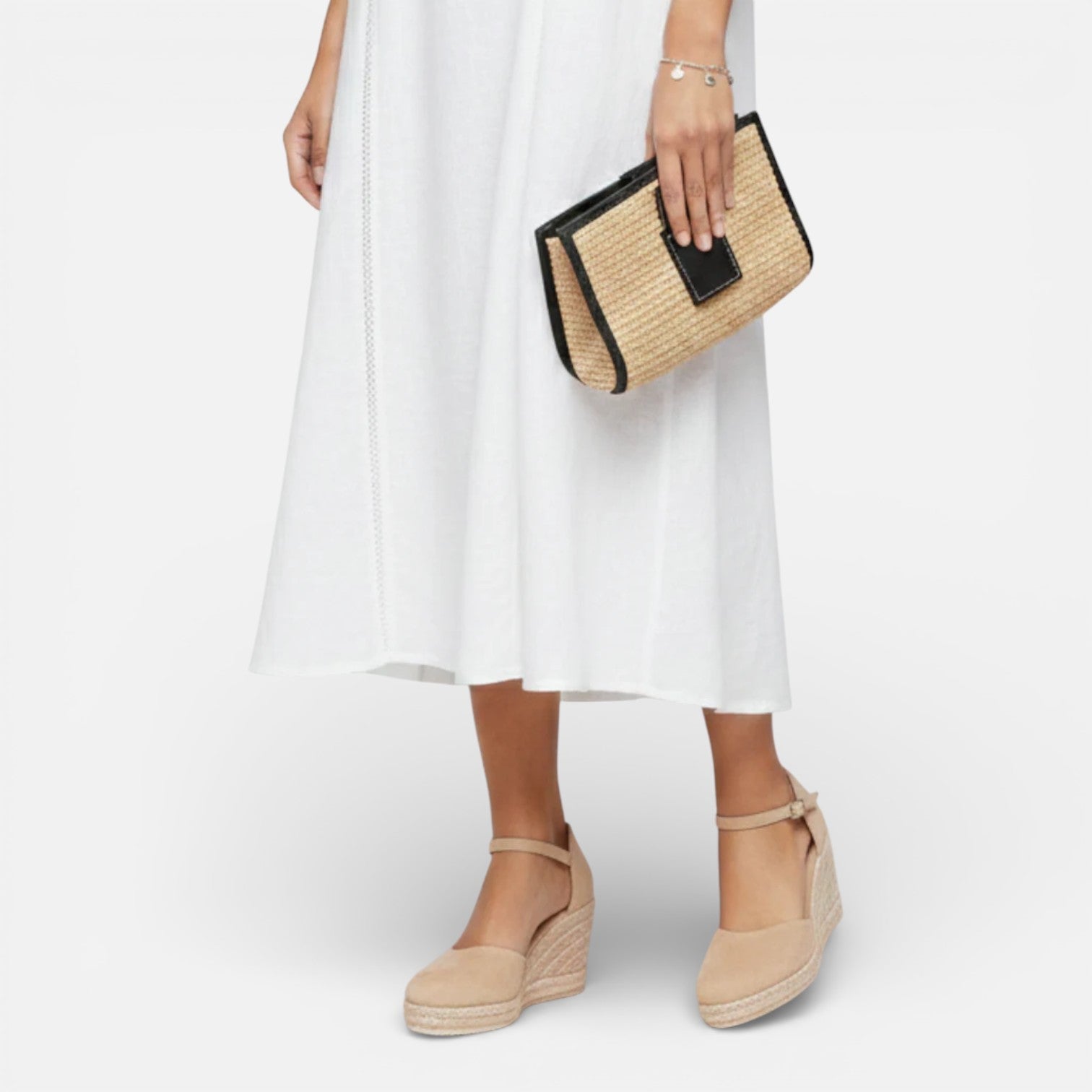 Women’s Closed Toe Wedge Sandals with Ankle Strap and Espadrille Finish 6