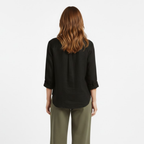 Women’s Cotton Linen Half Sleeve T-Shirt with Turn-Down Collar 3