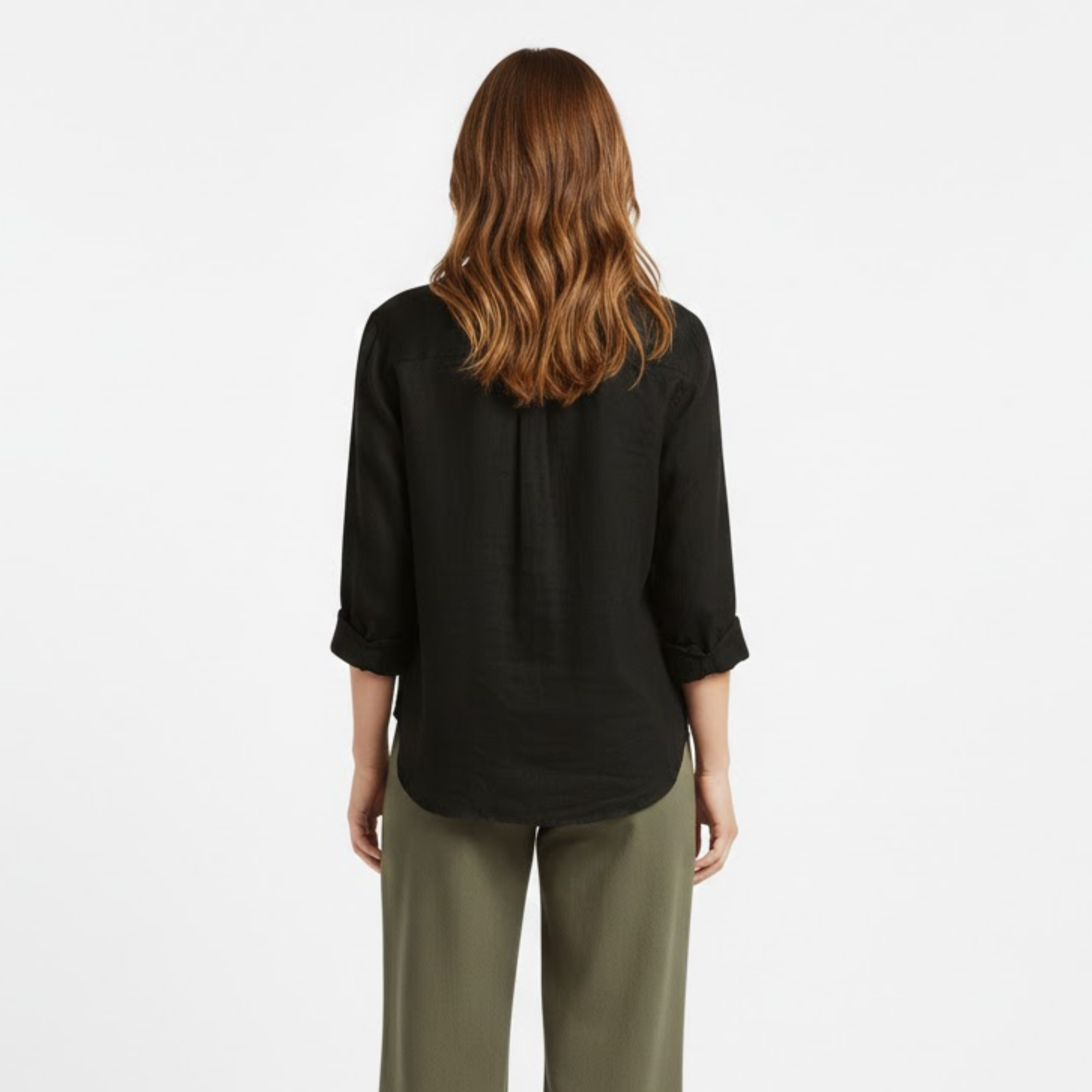 Women’s Cotton Linen Half Sleeve T-Shirt with Turn-Down Collar 3