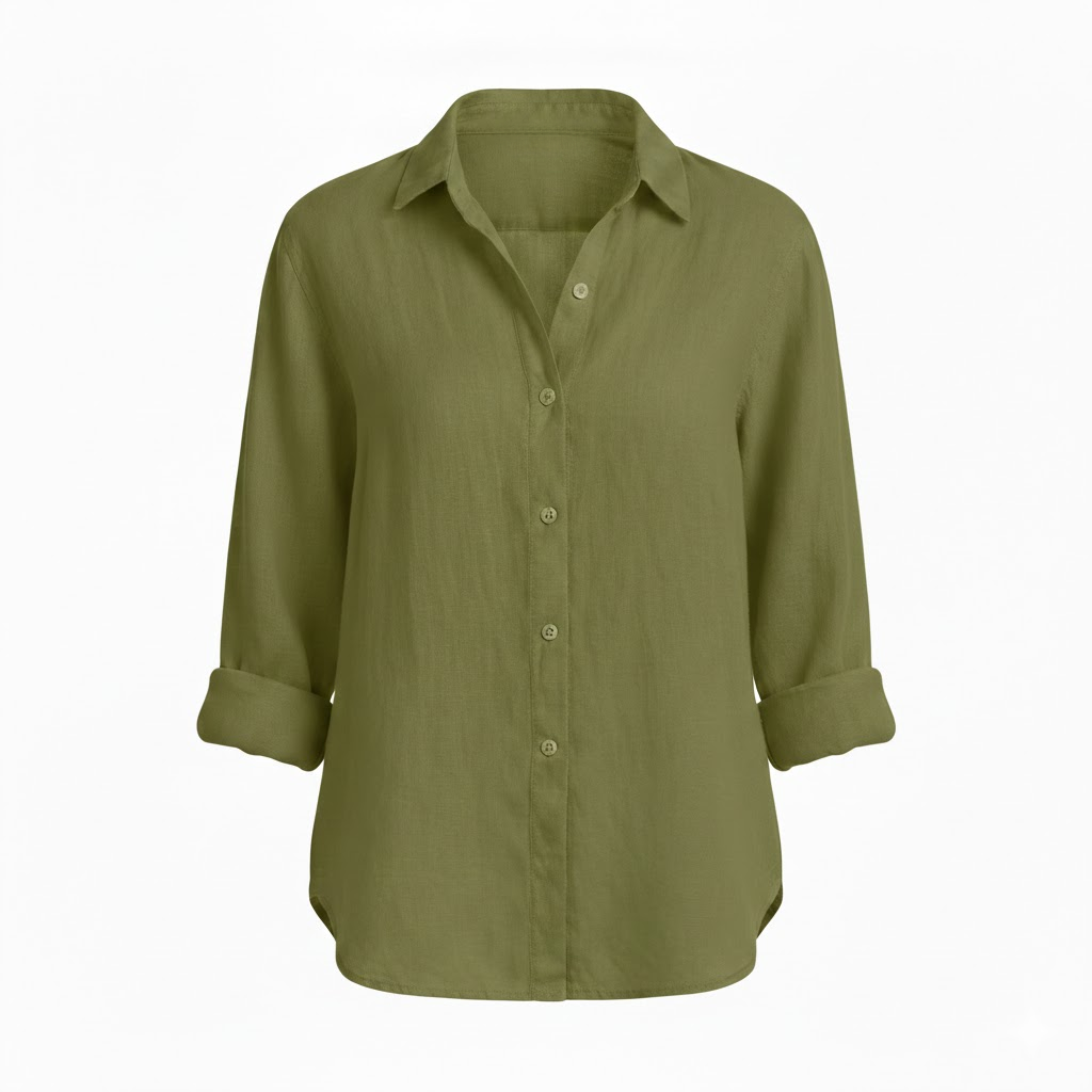 Women’s Cotton Linen Half Sleeve T-Shirt with Turn-Down Collar 6