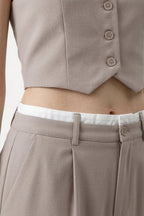 Women’s Cropped Halter Waistcoat and High-Waist Trouser Co Ord Set 2