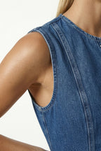 Women’s Denim Mini Dress with Lightweight Fabric and Soft Lining 1