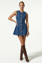 Women’s Denim Mini Dress with Lightweight Fabric and Soft Lining 2