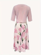 Women’s Floral Maxi Dress with Cropped Cardigan Set for Summer 2
