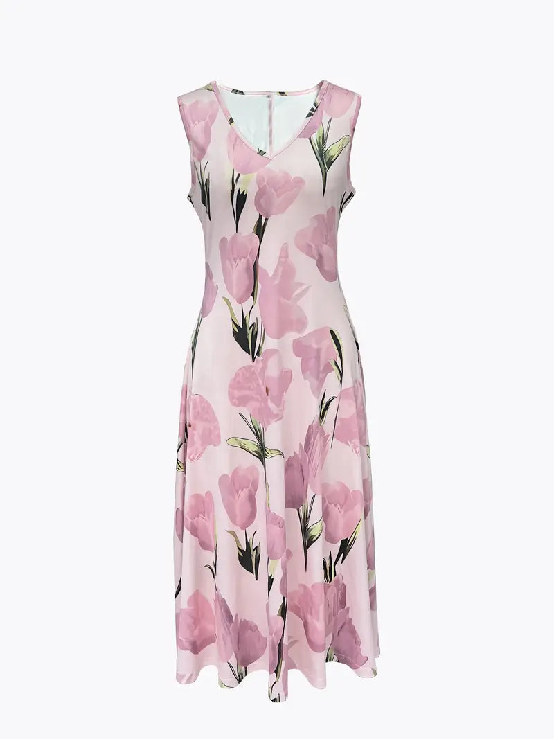 Women’s Floral Maxi Dress with Cropped Cardigan Set for Summer 3