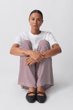 Women’s Full-Length Pants with Drawstring and Horizontal Stripes 2