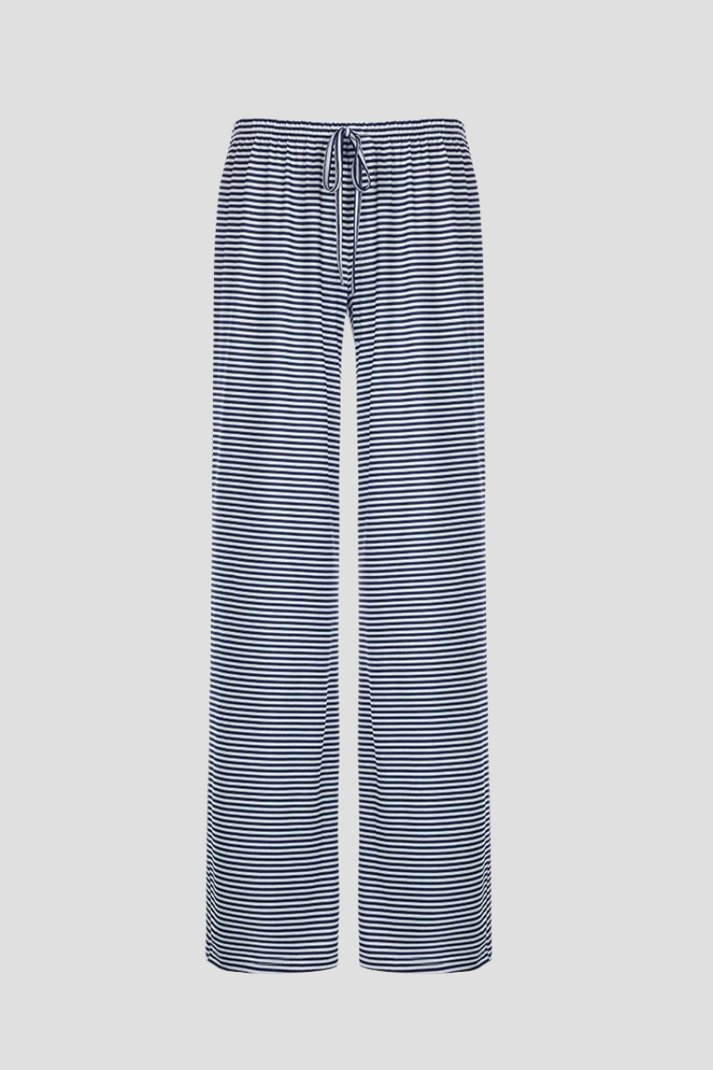 Women’s Full-Length Pants with Drawstring and Horizontal Stripes 4