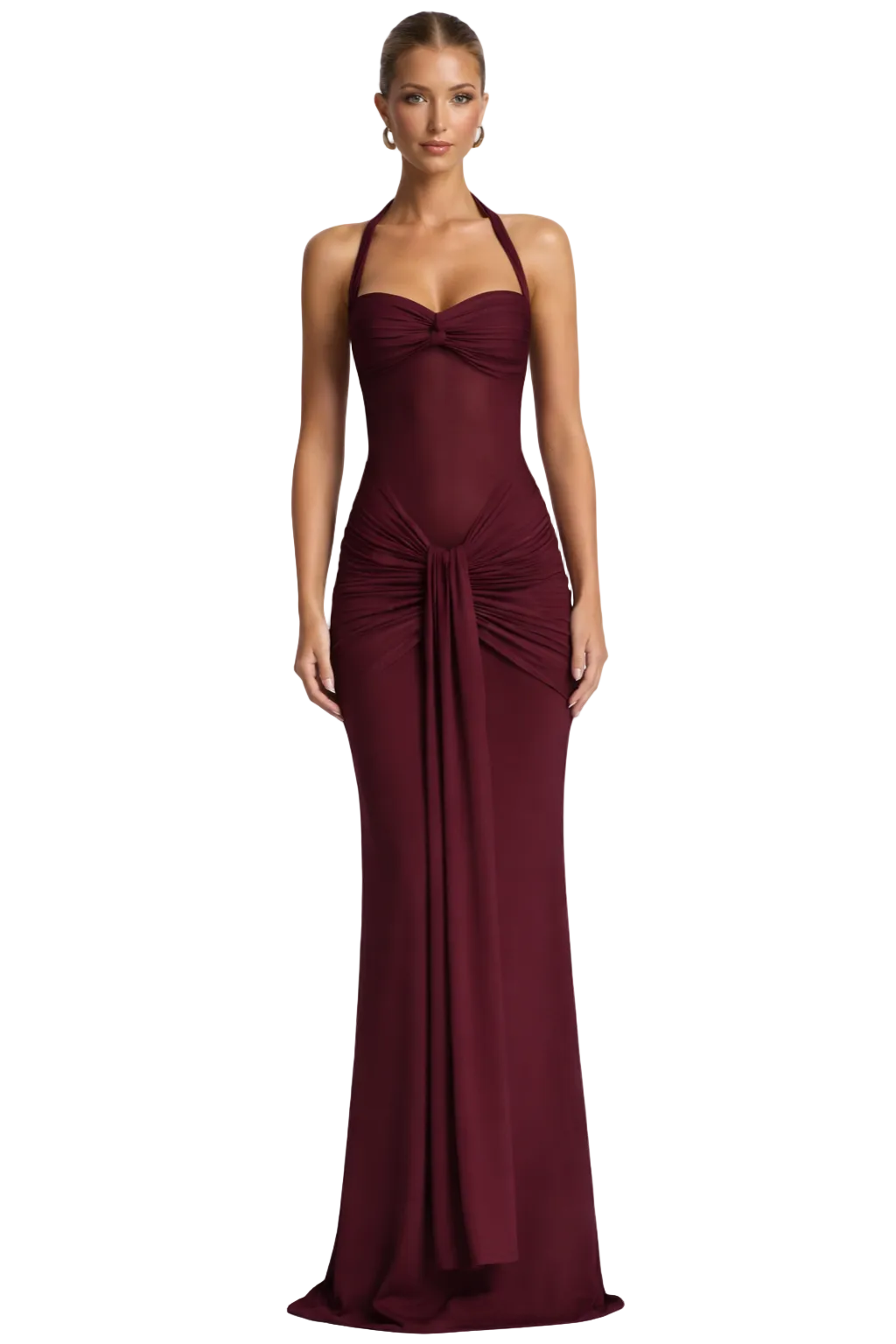 Women’s Halter Neck Ruched Maxi Dress for Summer 0