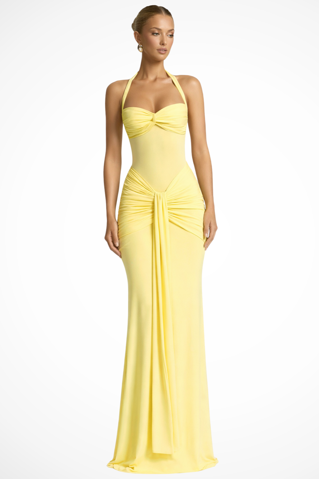 Women’s Halter Neck Ruched Maxi Dress for Summer 4