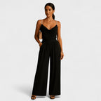 Women’s Jumpsuit with Soft Neckline, Defined Waist, and Wide Legs 1