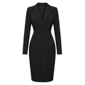 Women’s Knee-Length Blazer Dress with Lapel Collar and Button Closure 0
