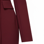 Women’s Knee-Length Blazer Dress with Lapel Collar and Button Closure 8